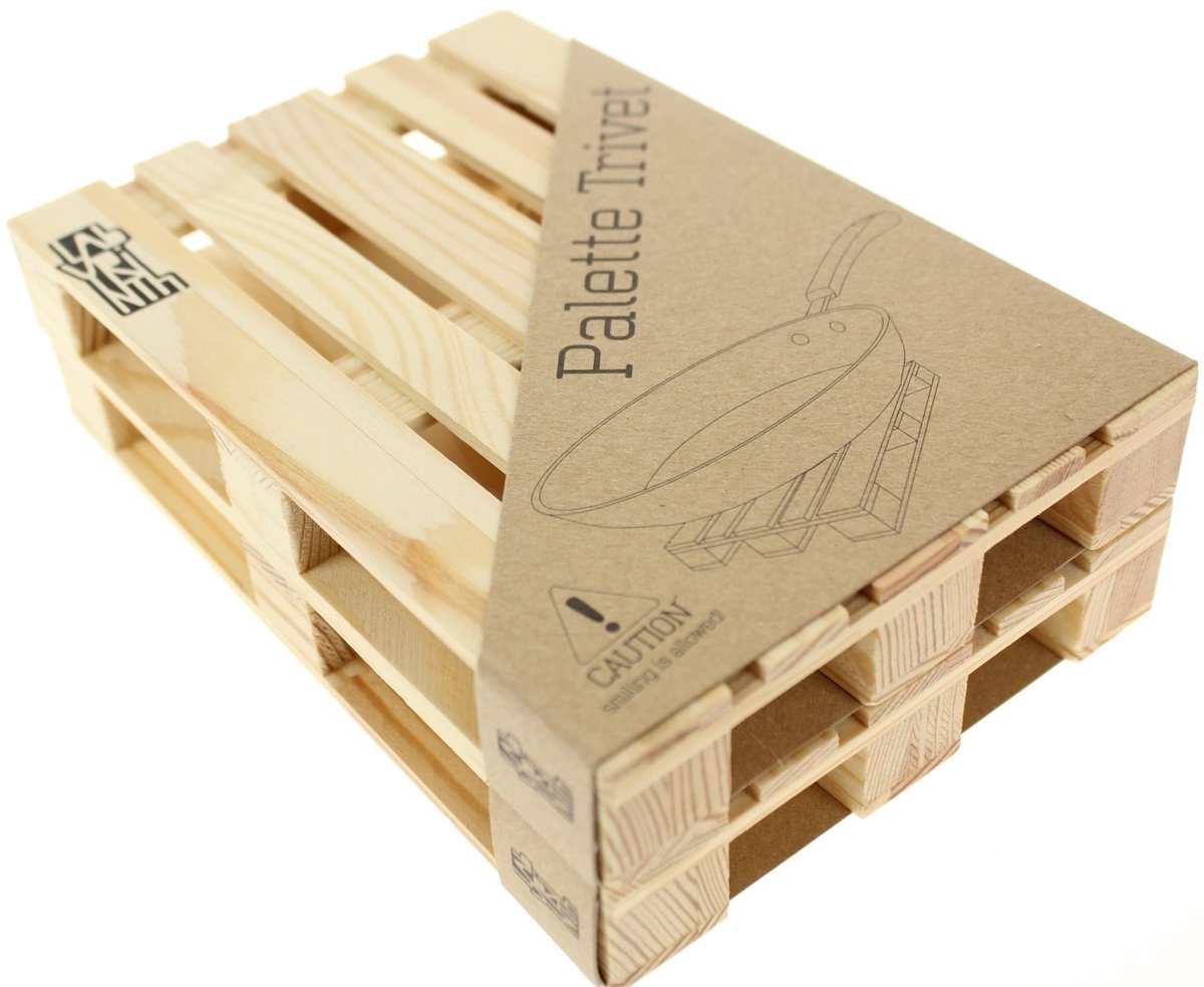 Labyrinth Palette Trivet® - Set van 2 houten onderzetters voor pannen (19x12,8) - Hittebestendige bescherming voor tafel en keukenwerkblad