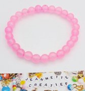 Jeannette-Creatief® - Chique - Roze Armband - Kwarts Roze Pink Opaal - Kralenarmband - Natuursteen armband - Natuursteen Pink Opaal - Armband met elastiek - Damesarmband - Armband - Pink