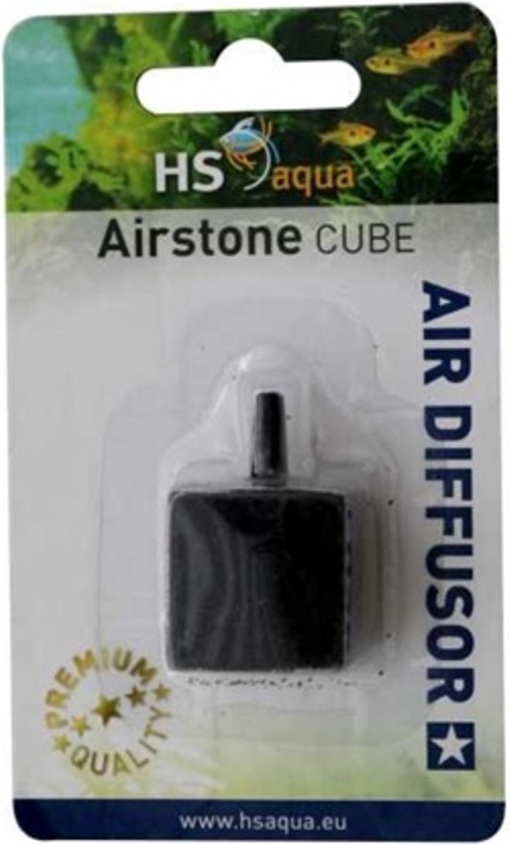 Hs Aqua Luchtsteen Cubus Zwart 25x25x25 Mm Blister