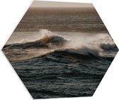 WallClassics - PVC Schuimplaat Hexagon - Golven in de Zee - 80x69.6 cm Foto op Hexagon (Met Ophangsysteem)