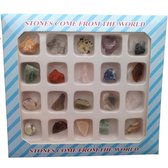 Kristallen en Edelstenen in doosje - Mix van 20 - Geschenkdoos