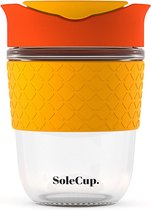 Solecup koffie beker to go glas - 340 ml - oranje/geel