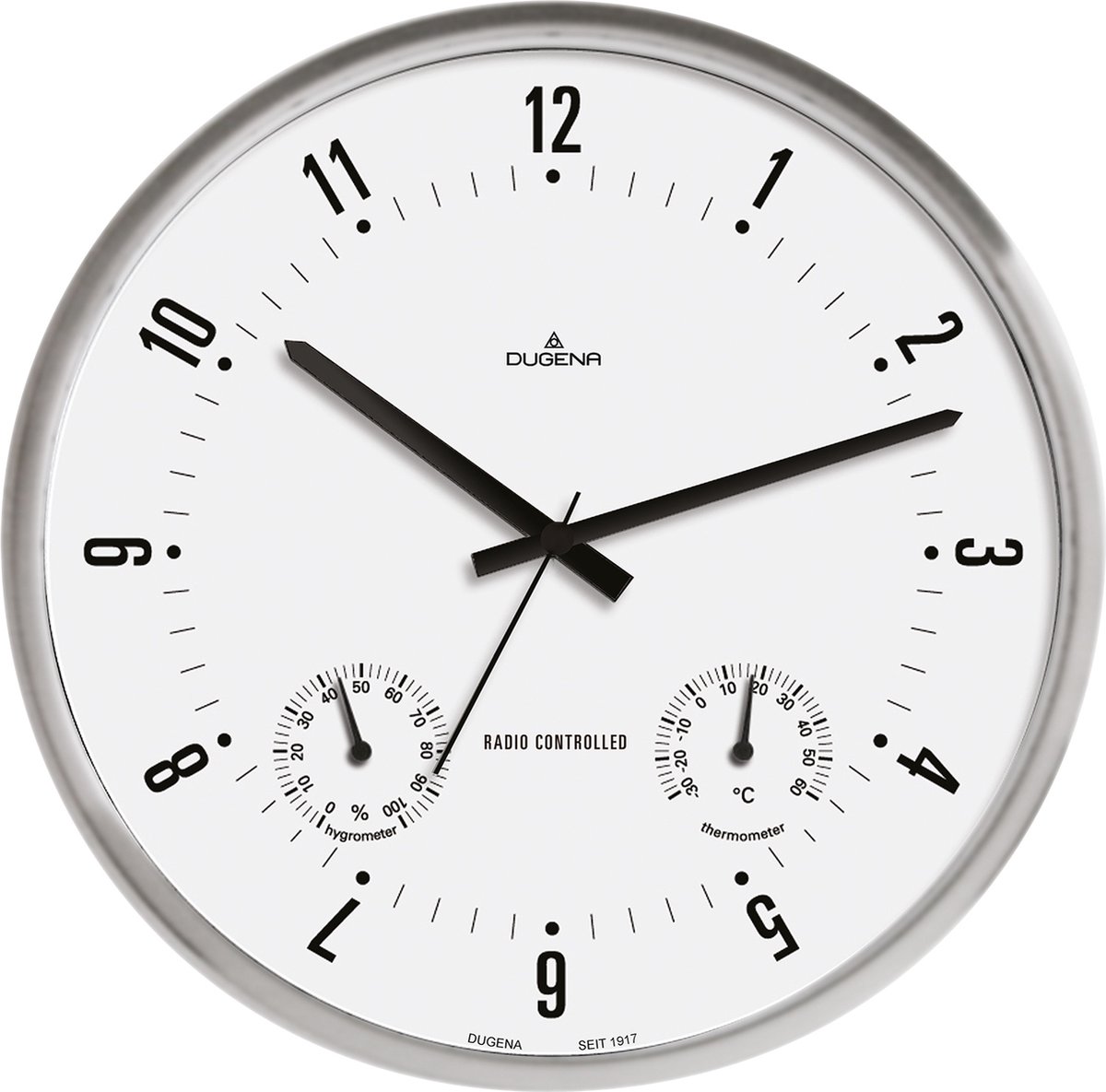 Dugena - 4277430 - Wandklok - Kwarts - Radiogestuurd - met weerstation