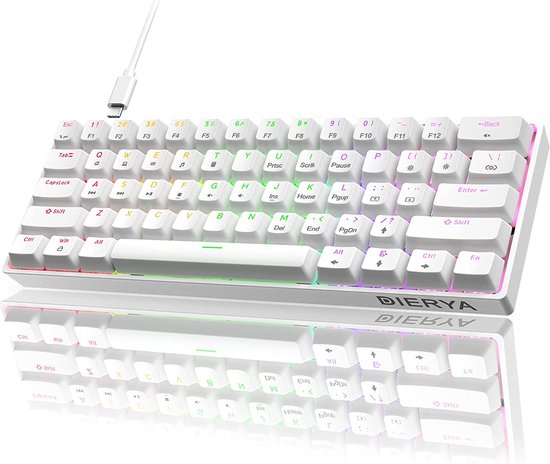 DIERYA DK61se - QWERTY - Clavier Gaming Mécanique - RGB - Gateron Red  Switch - Couleur