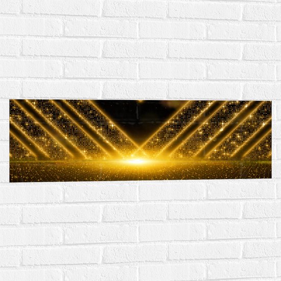 Muursticker - Patroon met Gouden Details - 90x30 cm Foto op Muursticker