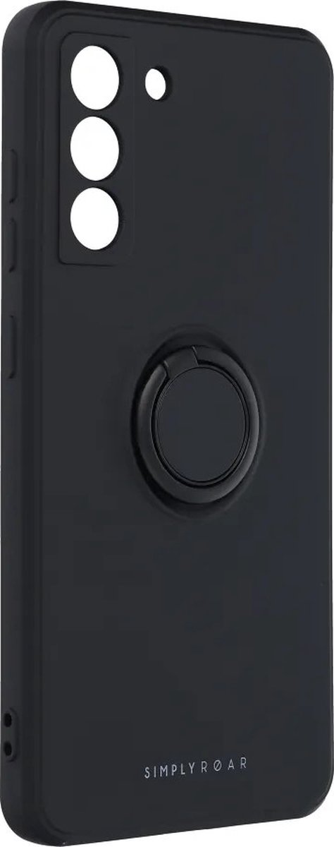 Roar Amber Siliconen Back Cover hoesje met Ring Samsung Galaxy S21 FE - Zwart