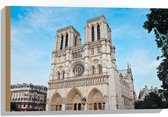 WallClassics - Hout - Notre-Dame Kathedraal - Parijs - 60x40 cm - 9 mm dik - Foto op Hout (Met Ophangsysteem)