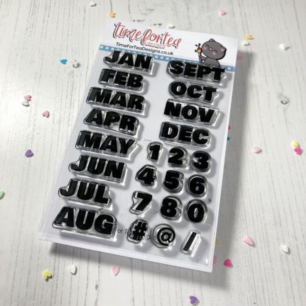 Solid Month & Numbers Clear Stamps (T4T/733/Sol/Cle) (DISCONTINUED)