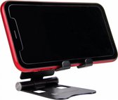 MyTech Telefoonhouder - Smartphone of Tablet Standaard - Inklapbaar - Voor op bureau - Antislip - Mat Zwart