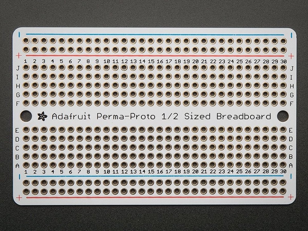 Prototyping board PermaProto half-sized breadboard PCB Adafruit 1609
