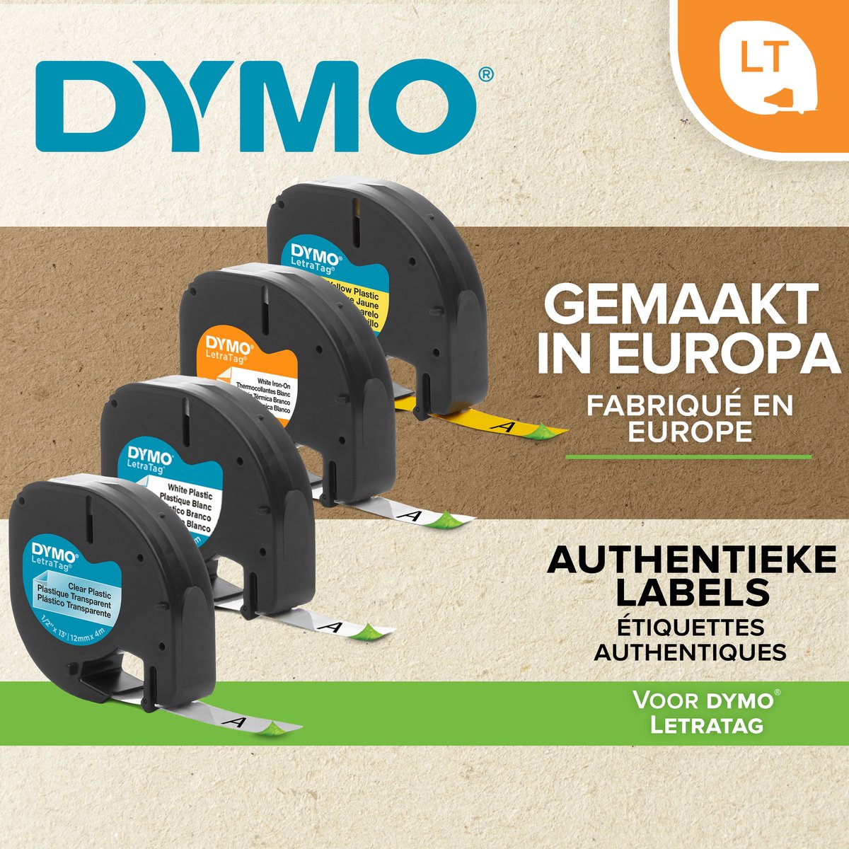 DYMO LetraTag originele plastic labels | Zwart afdrukken op witte etiketten  | 12 mm x... | bol.com