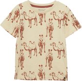 Minymo Jongens Beige Tshirt Korte Mouwen Kamelen Print - 134