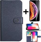 Apple iPhone X/Xs (iPhone 10) Rico Vitello RV Super Wallet case + Gratis screen protector/ book case/hoesje met pasjeshouder hoge kwaliteit- Blauw