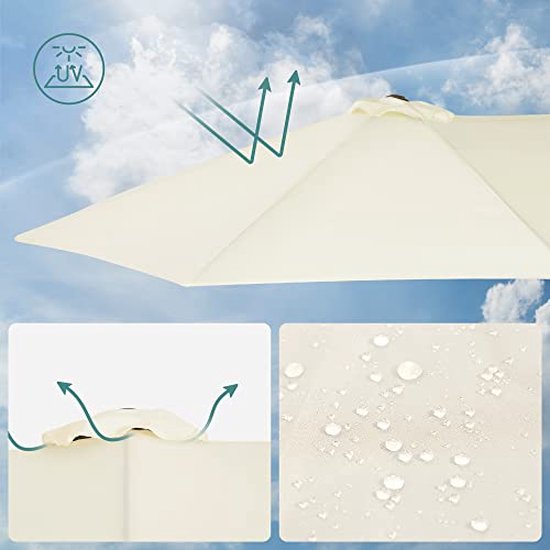 Dubbele parasol - Extra grote parasol - Met zwengel - 460 x 270 cm - Beige - Zonder Parasolvoet