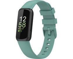 By Qubix - Compatible Fitbit bandje - Geschikt voor fitbit Inspire 3 - Sportbandje met gesp - Maat: Small - Groen