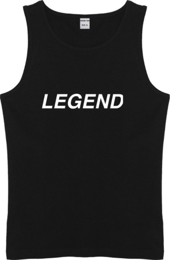 Zwarte Tanktop sportshirt Size S met Witte tekst “ Legend “