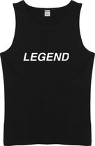 Zwarte Tanktop sportshirt Size L met Witte tekst “ Legend “