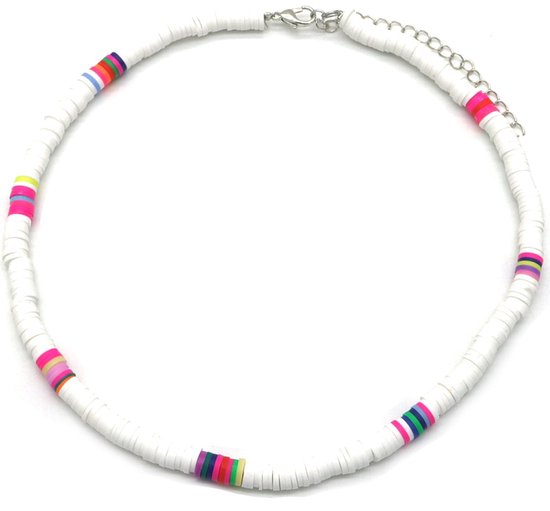 Ketting Surf Beads - Verstelbaar 37-42 cm - Wit
