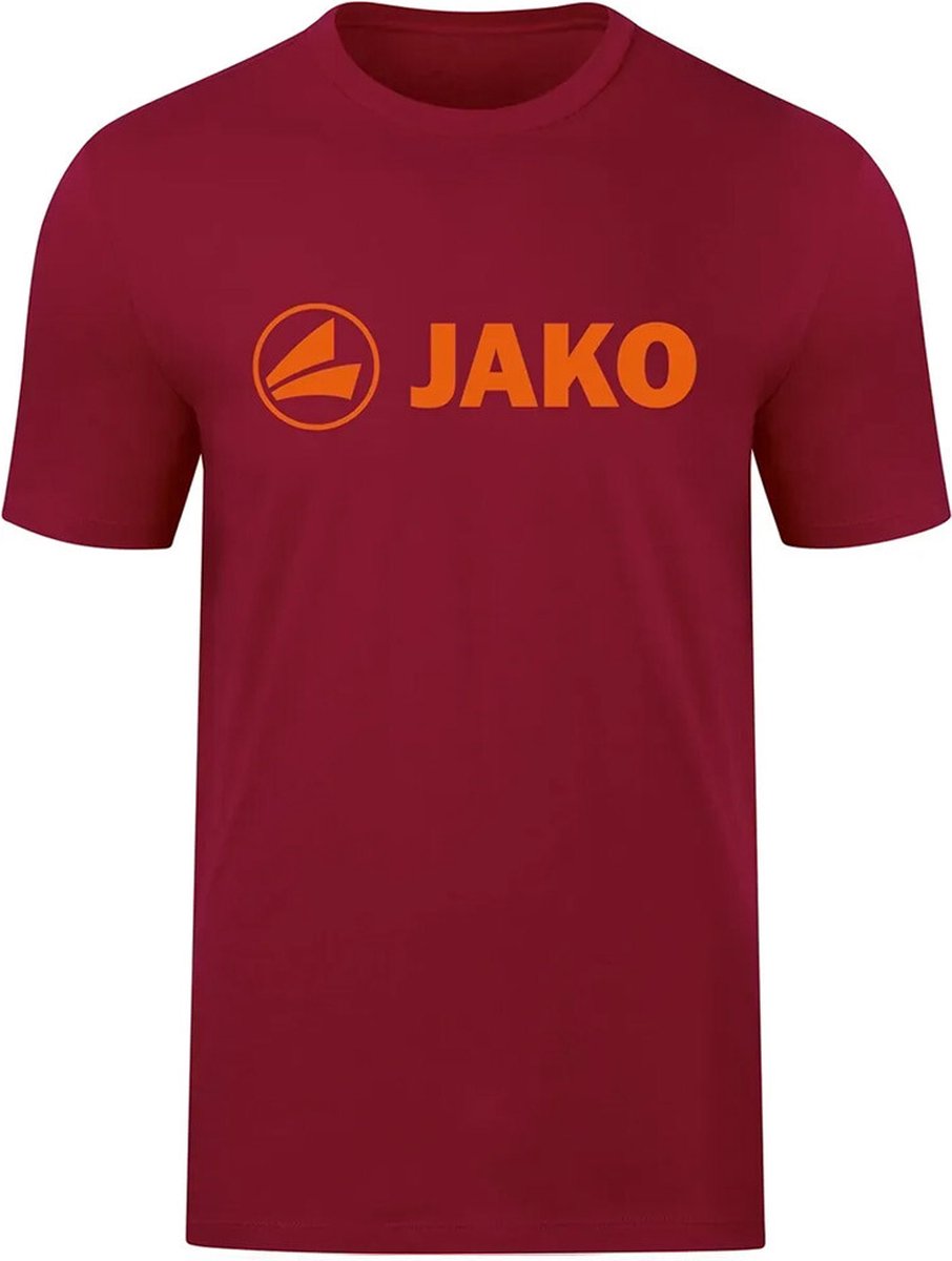 Jako Promo T-Shirt Kinderen - Wijnrood / Fluo Oranje | Maat: 128