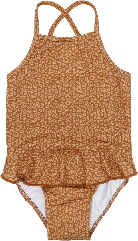 Badpakje Ruffle | Leopard Caramel 110/116