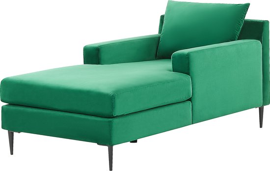 GUERET - Chaise longue - Groen - Symmetrisch - Fluweel