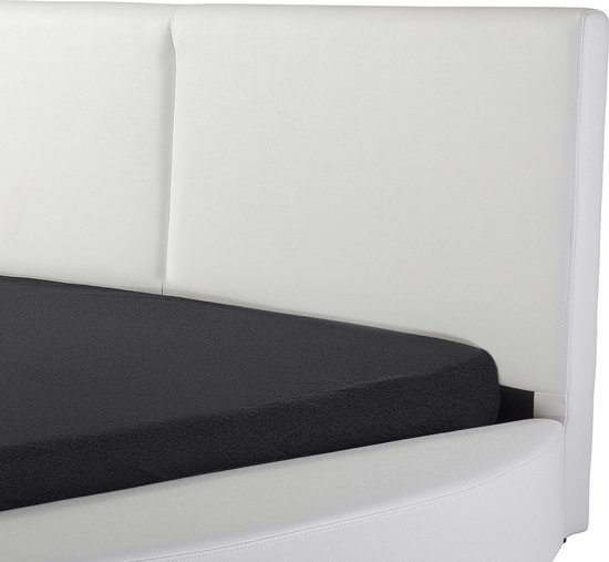 LAVAL - Rond bed tweepersoons - Wit - 180 x 200 cm - Kunstleer