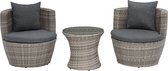 Bol.com CAPRI - Bistroset voor 2 - Donkergrijs - PE rotan aanbieding