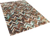 AMASYA - Laagpolig vloerkleed - Bruin - 140 x 200 cm - Koeienhuid leer