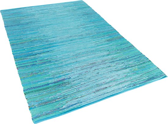 MERSIN - Laagpolig vloerkleed - Blauw - 160 x 230 cm - Katoen