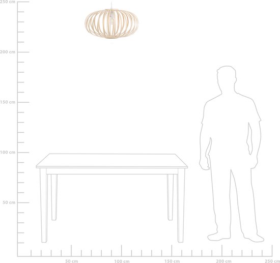 Beliani HAVEL - Lampe à suspension - Couleur bois clair - Bois de bambou