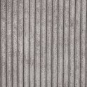 Textuur van lichtgrijs corduroy met verticale ribbels en een subtiel zwart streepje.