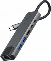 LINQ byELEMENTS LQ48009, Avec fil, USB 3.2 Gen 1 (3.1 Gen 1) Type-C, 100 W, 1000 Mbit/s, Gris, Énergie