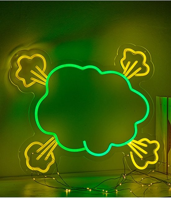 OHNO Neon Verlichting Explosion - Neon Lamp - Wandlamp - Decoratie - Led - Verlichting - Lamp - Nachtlampje - Mancave - Neon Party - Kamer decoratie aesthetic - Wandecoratie woonkamer - Wandlamp binnen - Lampen - Neon - Led Verlichting - Groen, Geel