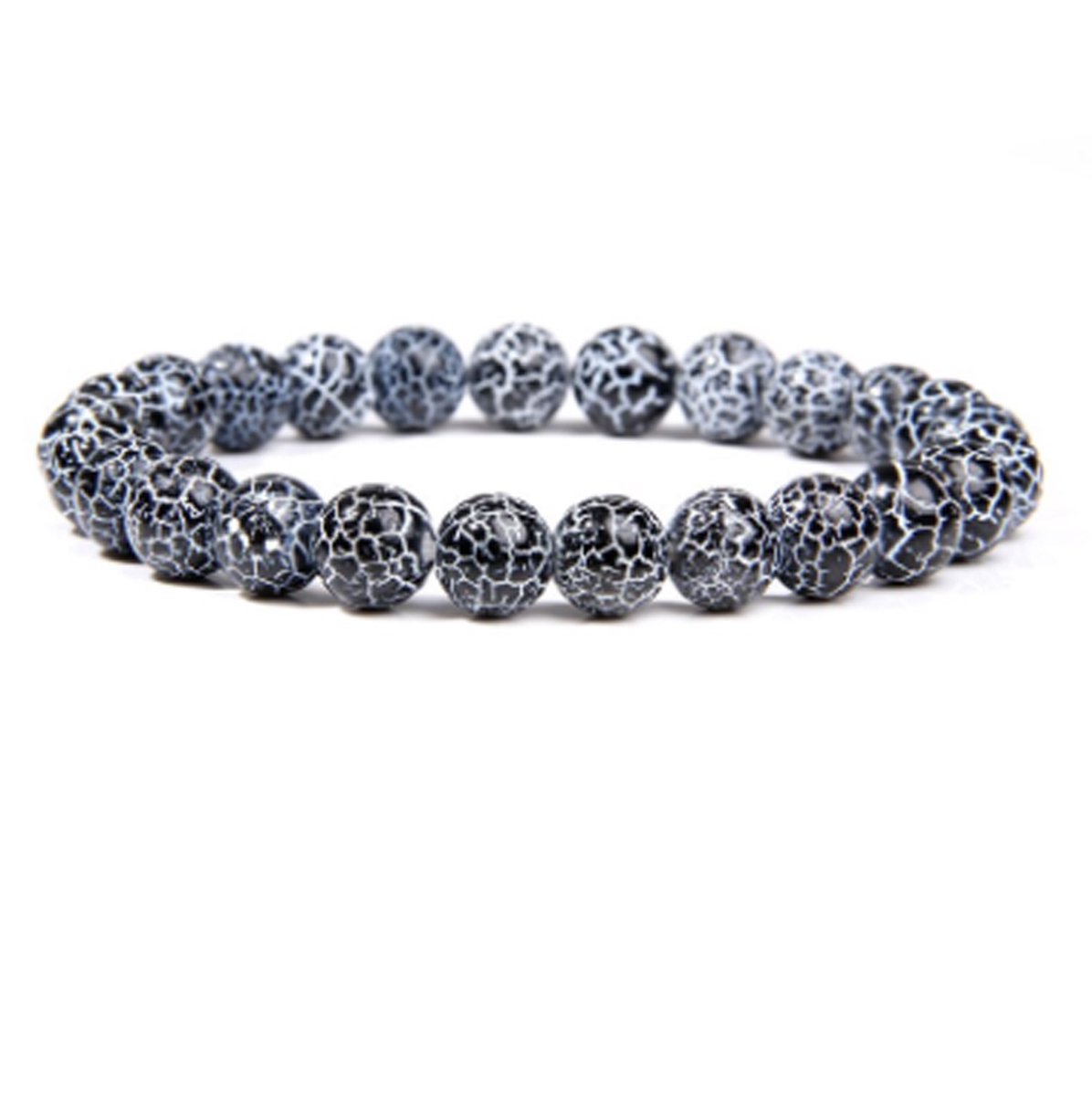 Marama - armband frosted zwart agaat - minimalistische armband - verstelbaar