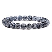 Marama - bracelet agate noire givrée - bracelet minimaliste - ajustable