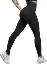 Gym Revolution - Sportlegging dames - Sportkleding dames - Sportbroek dames - Sportlegging - Push up - Shape legging - Sportlegging dames high waist - Hardloopbroek dames - yoga legging dames - Zwart Maat L