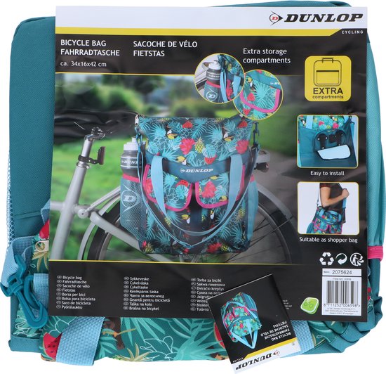 Dunlop Fietstas Rugzak 2in1 - 20 Liter Inhoud - Tropische Print van Dunlop — afbeelding 3