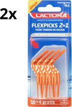 Lactona FlexPicks 2in1 M/L Oranje in blister - 2 x 20 stuks - Voordeelverpakking