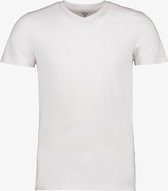 Unsigned heren T-shirt wit katoen V-hals - Maat 3XL