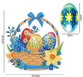 Décoration de Pâques Peinture de diamants - Support Acryl - Panier joyeux avec des oeufs de Pâques
