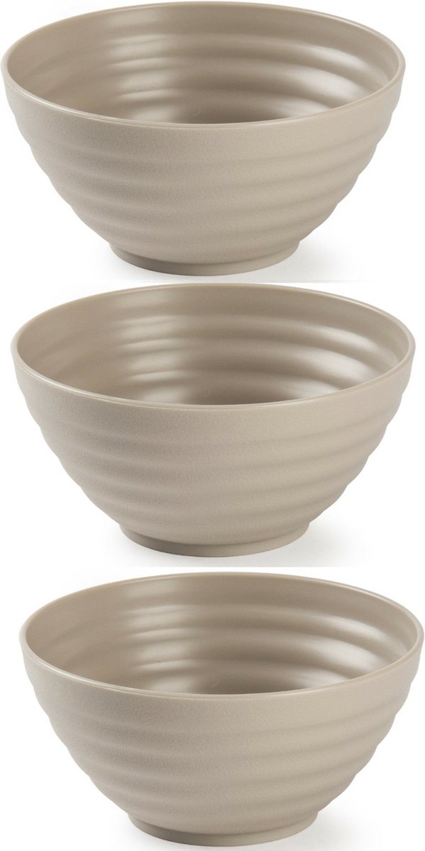 Plasticforte Schaaltjes - 6x - taupe - kunststof - 14 x 6.5 cm - kommen