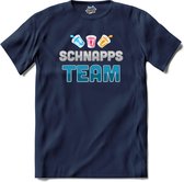 Schnapps Team | Grappige apres ski dank kleding | Wintersport shirt - T-Shirt - Unisex - Navy Blue - Maat 4XL