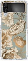 TPU Case geschikt voor Samsung Galaxy Z Flip 4 Vintage Bird Flowers