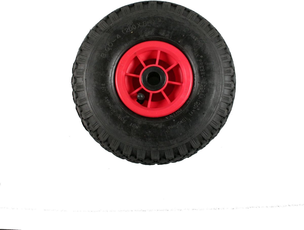 Bolderkarwiel Steekwagenwiel met luchtband 3.00-4 | Asgatdiameter 20mm rollager | Hoogte wiel 26cm - Benson