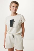 T-shirt With Roll Up Sleeve Dames - Off White - Maat XXL