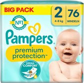 Bol.com Pampers Luiers Premium Protection Maat 2 Mini New Baby (4-8 kg) Big Pack 76 Stuks aanbieding