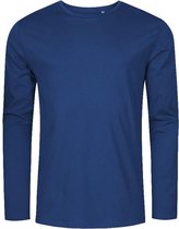 T-shirt Blauw Marine manches longues et col rond de la marque Promodoro taille L