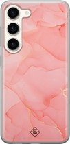 Casimoda® hoesje - Geschikt voor Samsung S23 - Marmer Roze - Backcover - Siliconen/TPU - Roze