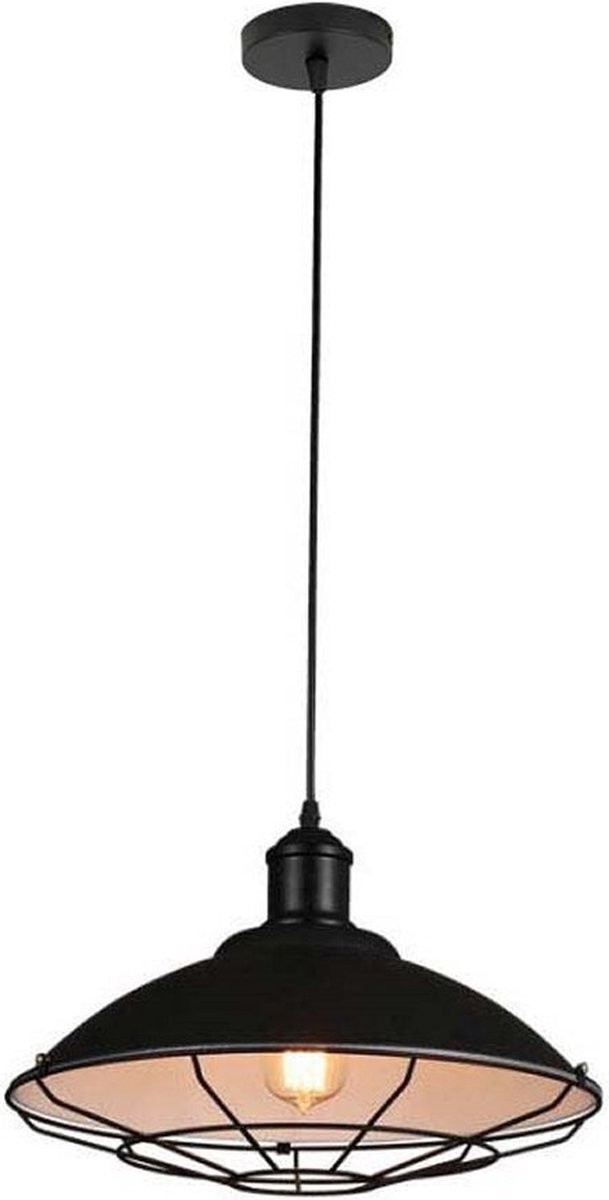 Homestyle Pro Mk106-Bb IndustriËLe Hanglamp 40X25 Cm Zwart/Wit/Metaal