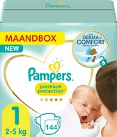 Pampers Premium Protection New Baby Luiers Maat 1 - 144 Luiers Maandbox